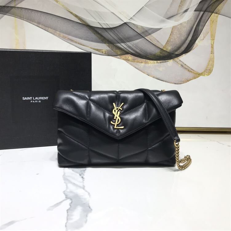 YSL LOULOU PUFFER SHOULDER BLACK BAG