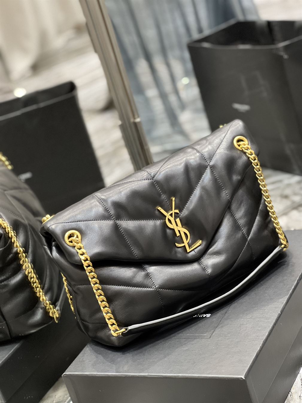 YSL MEDIUM PUFFER IN QUILTED NAPPA LEATHER