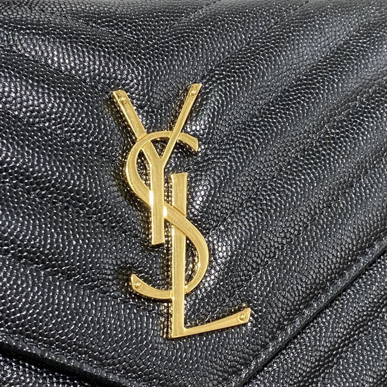 YSL MONOGRAMME CHAIN WALLET BAG BLACK