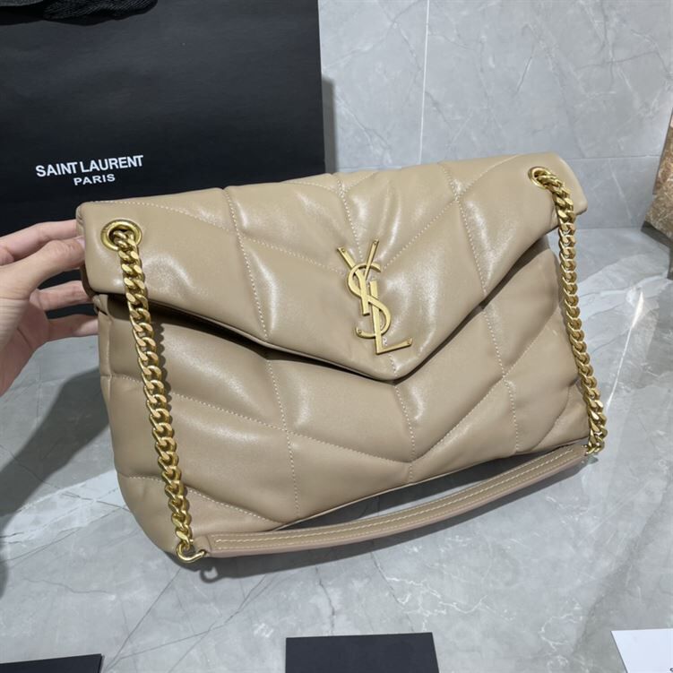 YSL PUFFER TOY WHITE CREAM BAG
