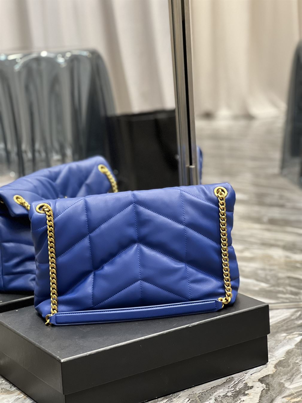 YSL PUFFER TOY BLUE BAG