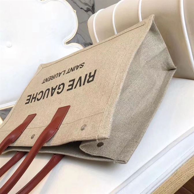 YSL RIVE GAUCHE CANVAS TOTE BEIGE BAG