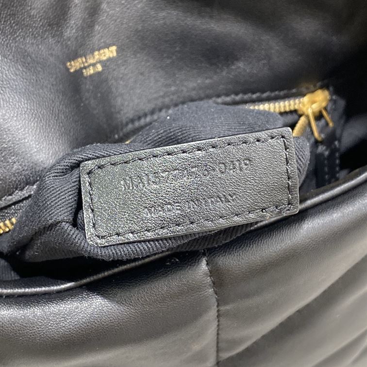 YSL SMALL PUFFER IN QUILTED NAPPA LEATHER BLACK