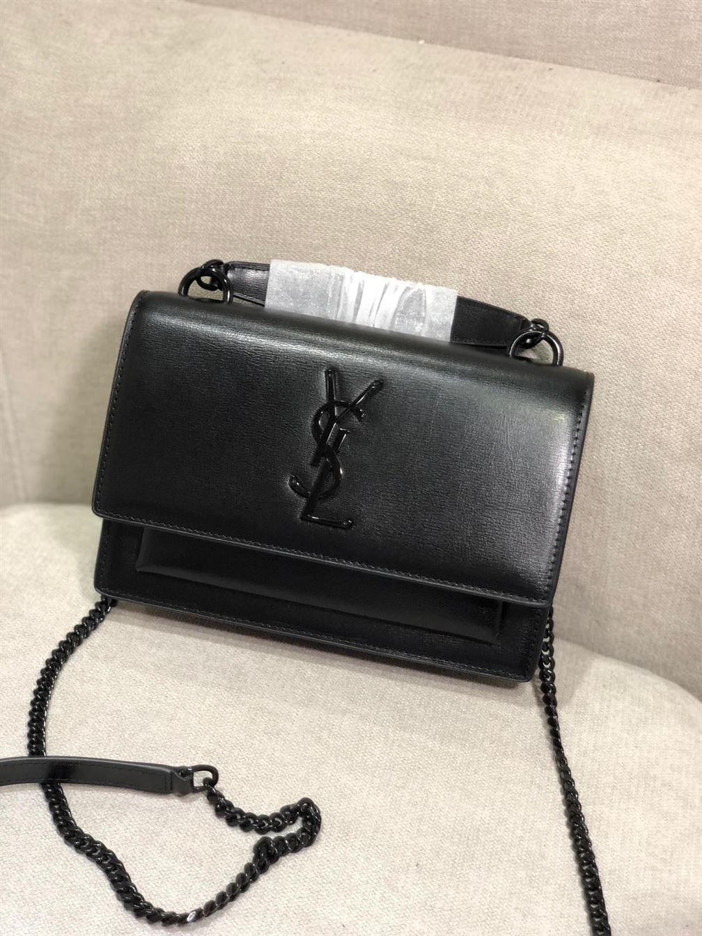 YSL SUNSET CHAIN WALLET IN SMOOTH LEATHER