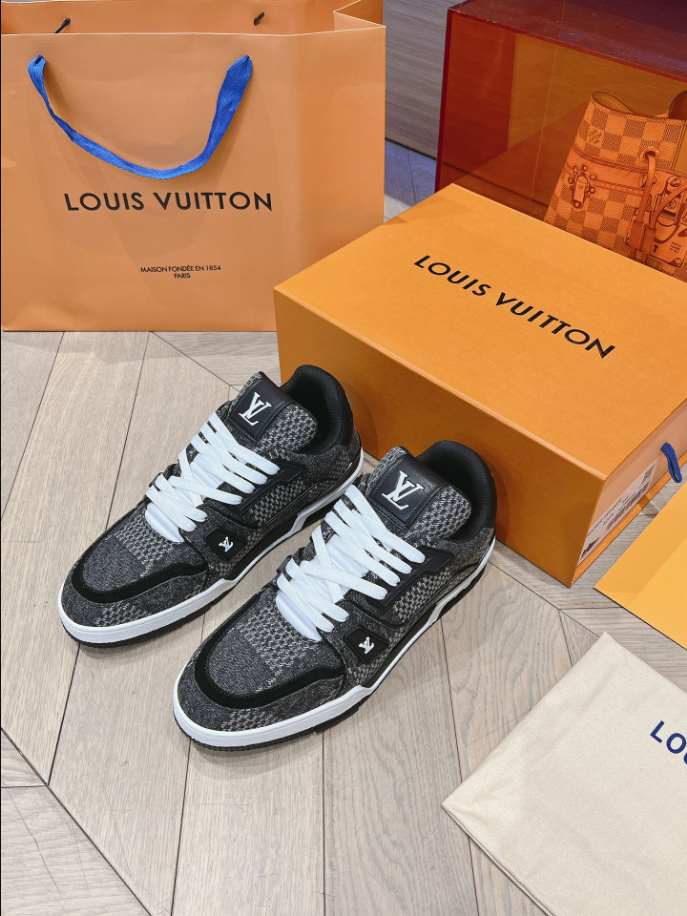 Louis Vuitton Trainer Black Damier 3D Denim Sneaker