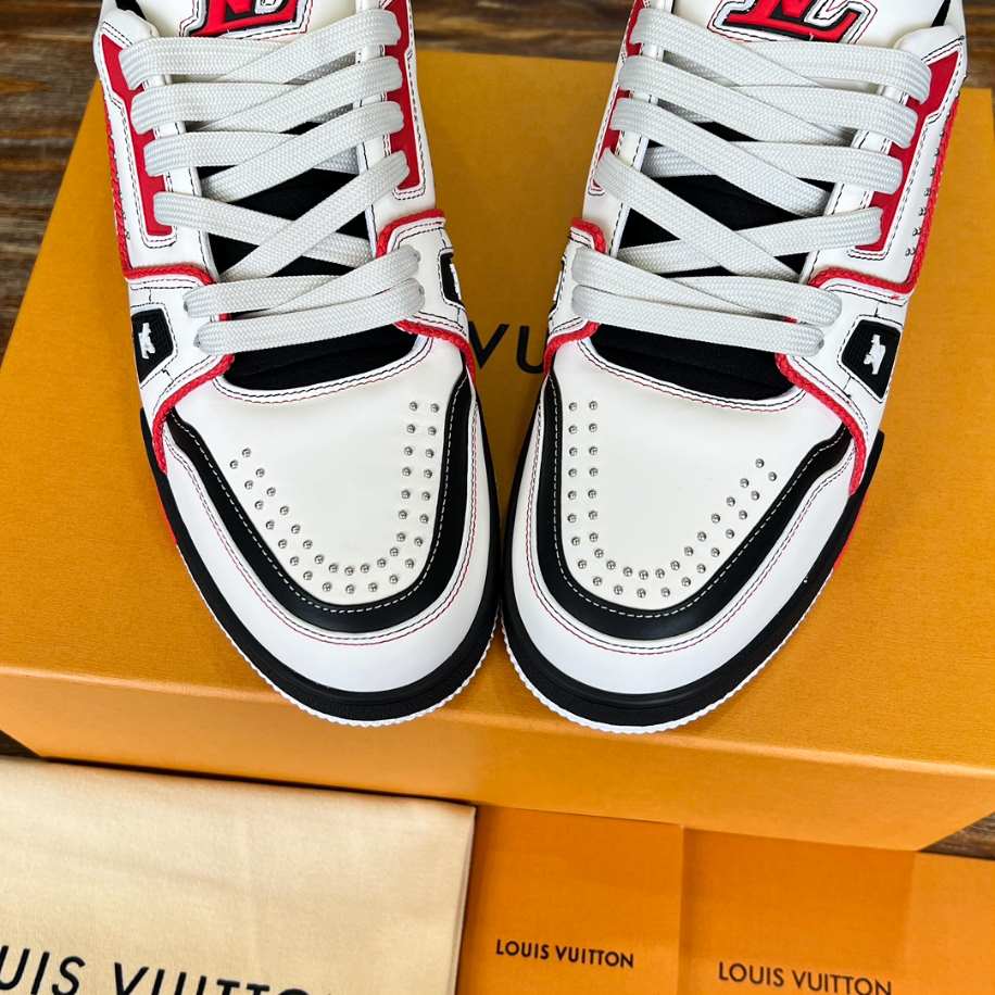 Louis Vuitton Trainer White Red Low Sneaker