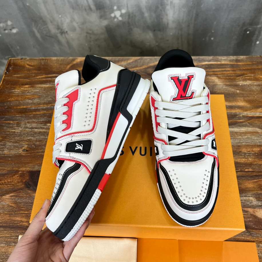 Louis Vuitton Trainer White Red Low Sneaker