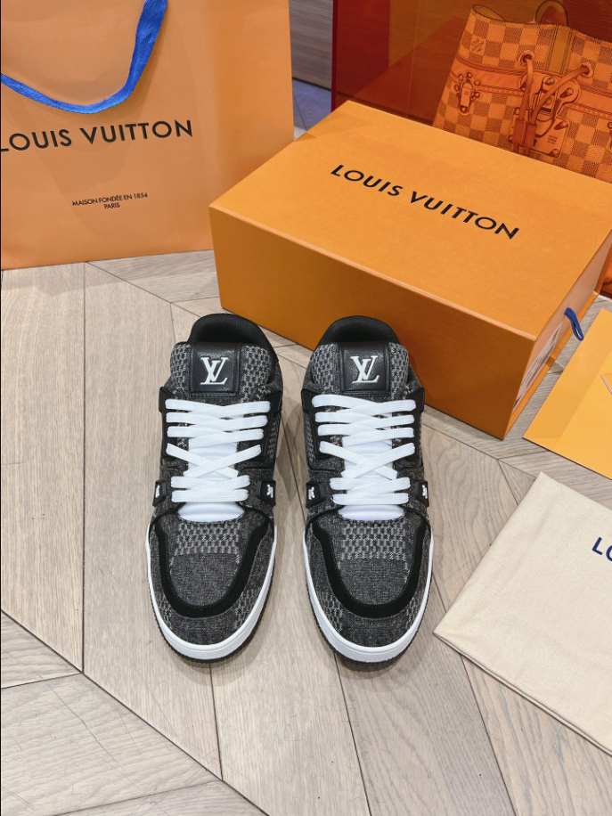 Louis Vuitton Trainer Black Damier 3D Denim Sneaker