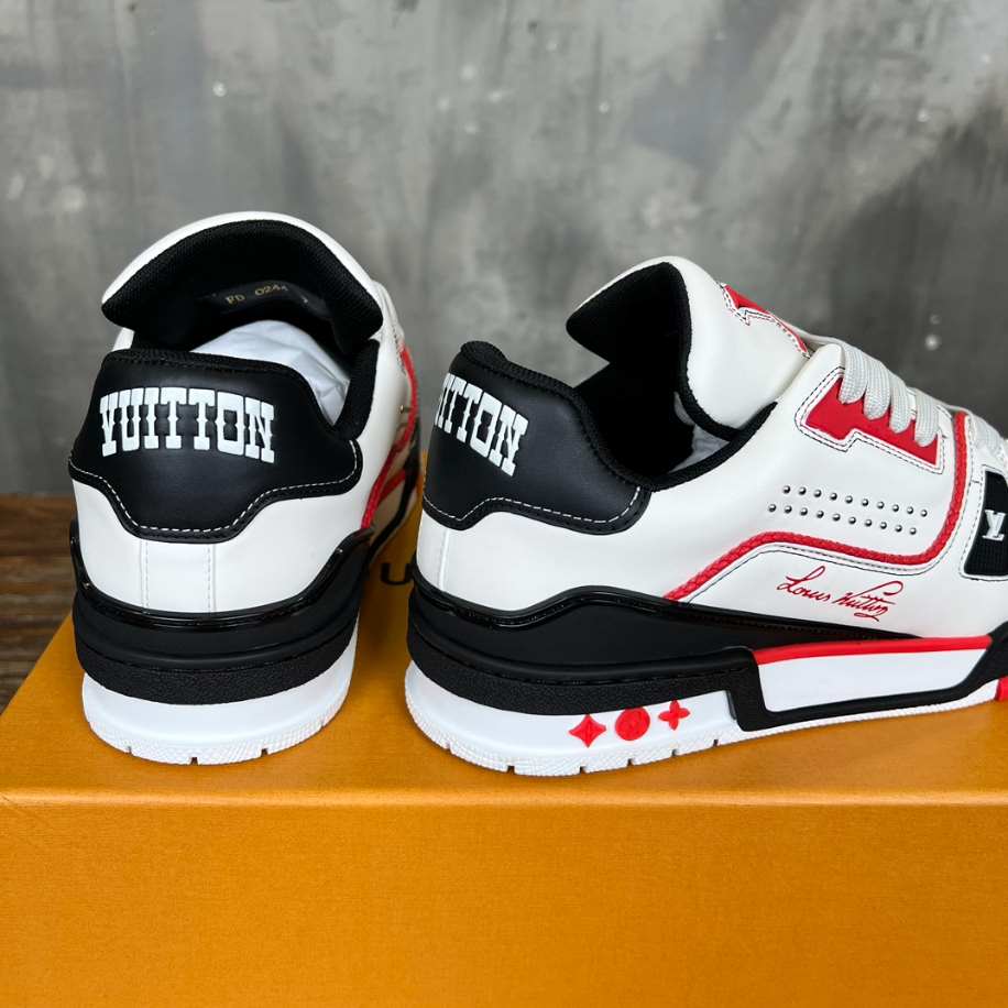 Louis Vuitton Trainer White Red Low Sneaker