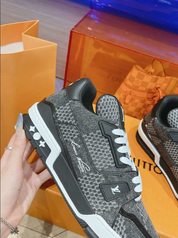 Louis Vuitton Trainer Black Damier 3D Denim Sneaker