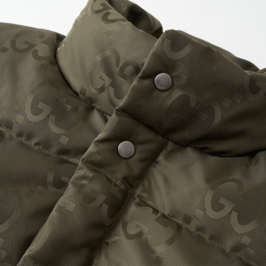 GUCCI Jumbo Canvas Down Green Jacket - GCJ050