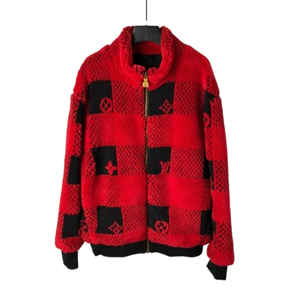Louis Vuitton Damier Fleece Red Plaid Coat - LVC051
