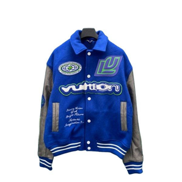 LOUIS VUITTON EMBROIDERED VARSITY BLUE COAT - LVC044