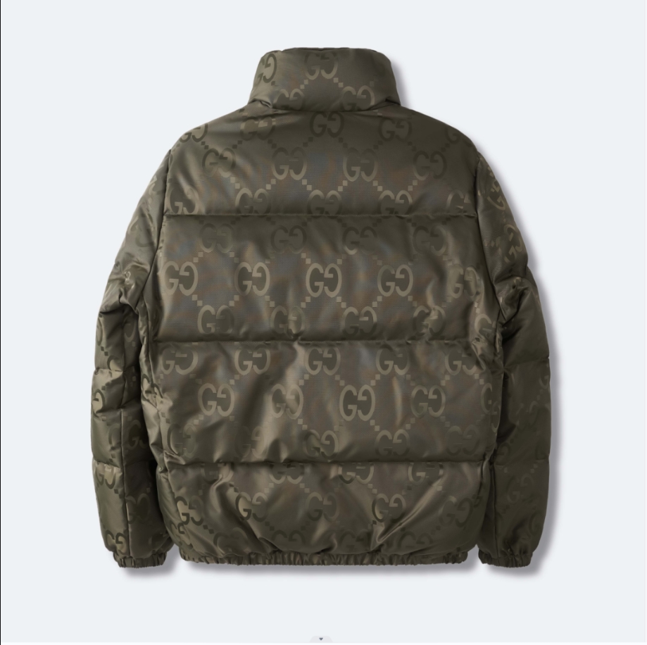 GUCCI Jumbo Canvas Down Green Jacket - GCJ050