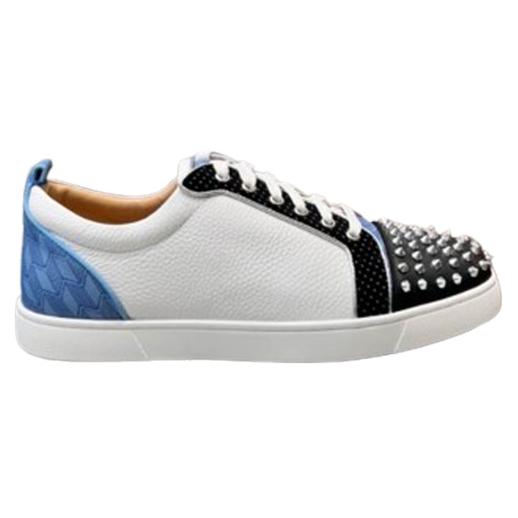 Christian Louboutin Louis Junior Spikes White Blue Sneaker - CLS042