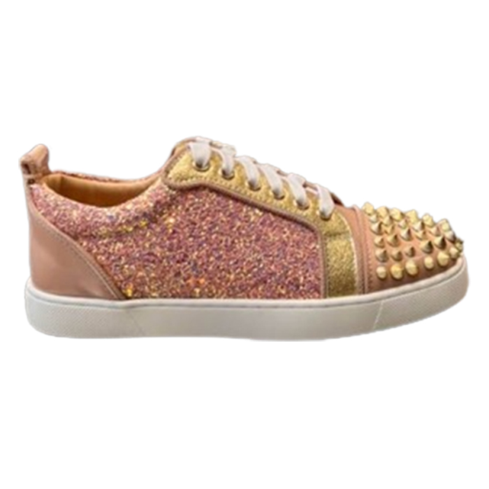 Christian Louboutin Red Bottom Pink Glitter Sneaker - CLS044