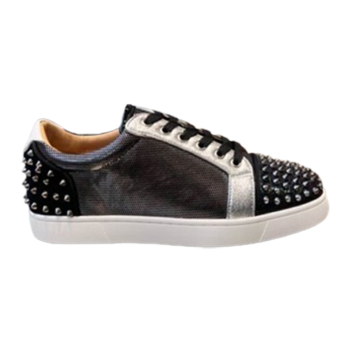 Christian Louboutin Low Top Black Silver Sneaker - CLS049