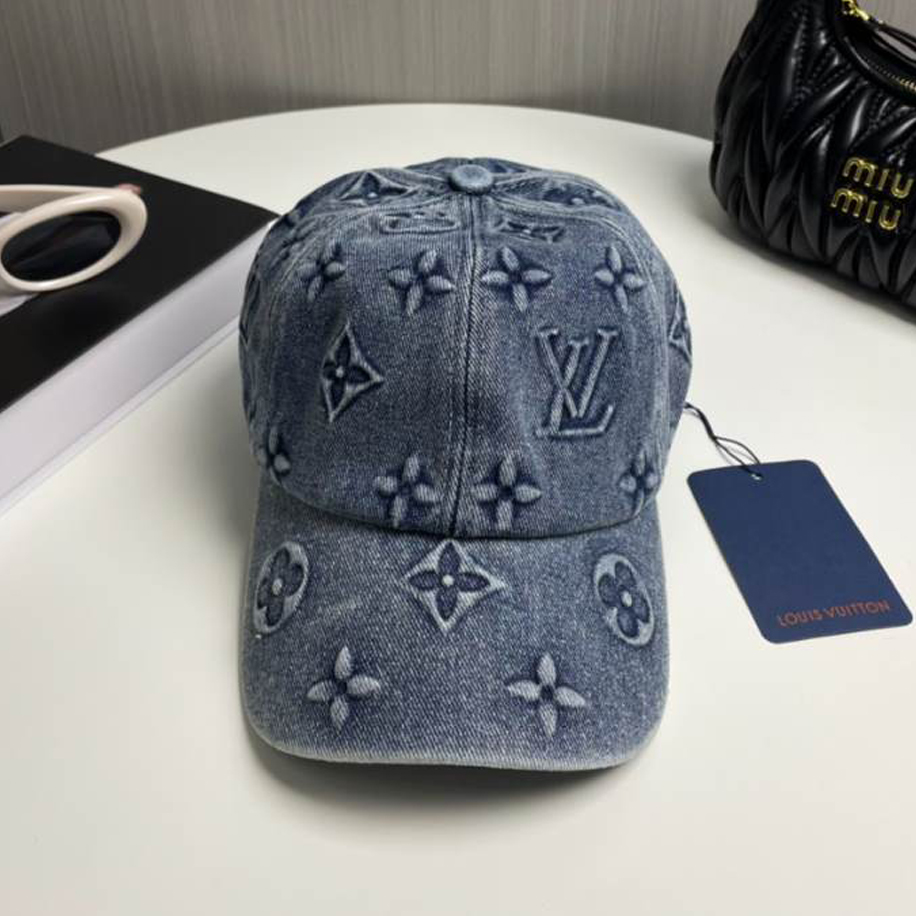 Louis Vuitton Baseball Blue Logo LV Hats - LVC009