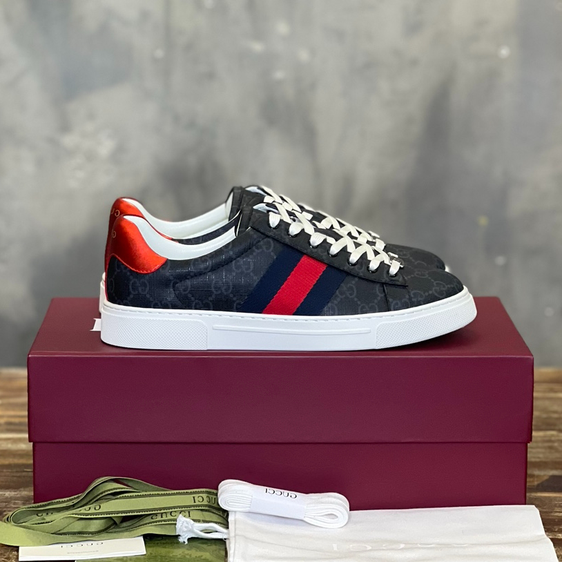 Gucci ACE Metal Tag Red And Blue Web Sneaker - GCC169