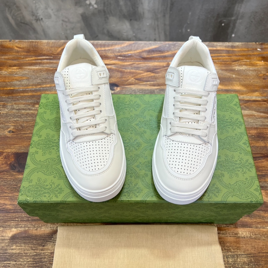 Gucci White Leather Mid Sneaker - GCC176
