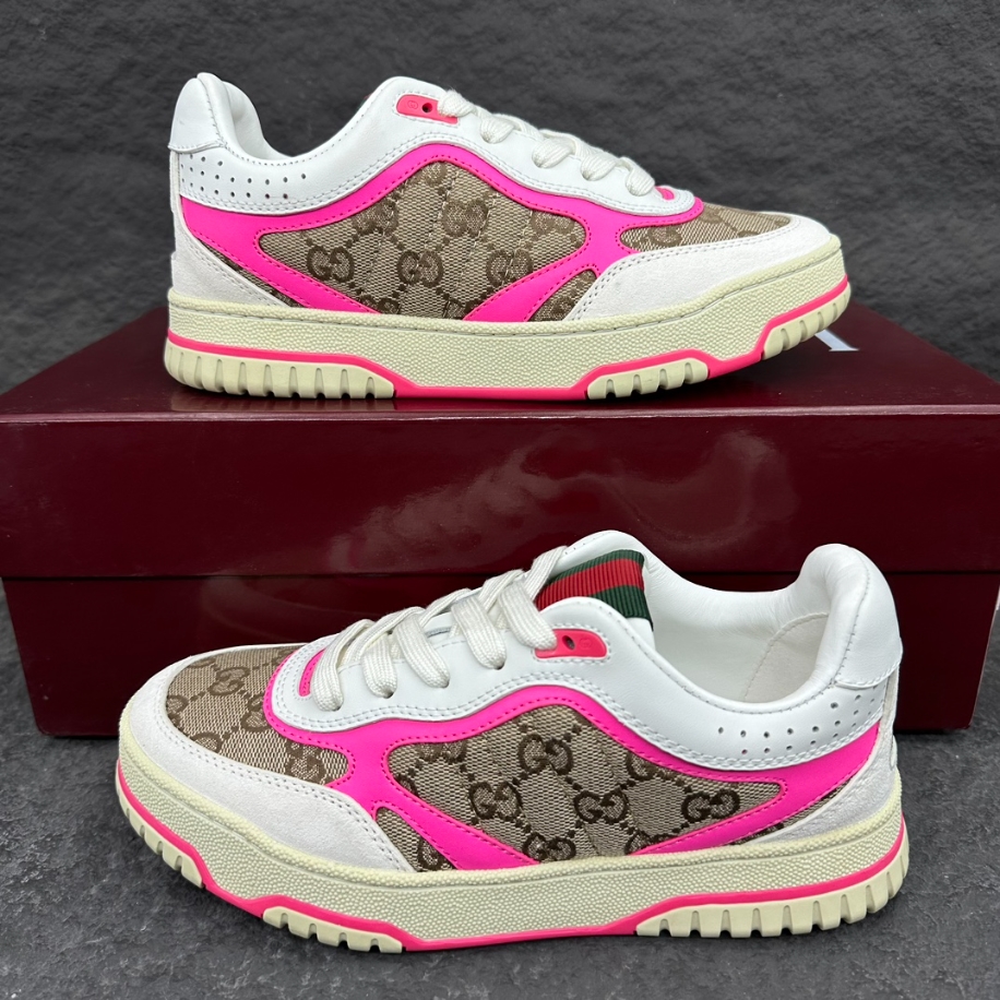 Gucci Wmns Re-Web Sneaker 'GG Canvas - Beige Fuchsia' - GCC156