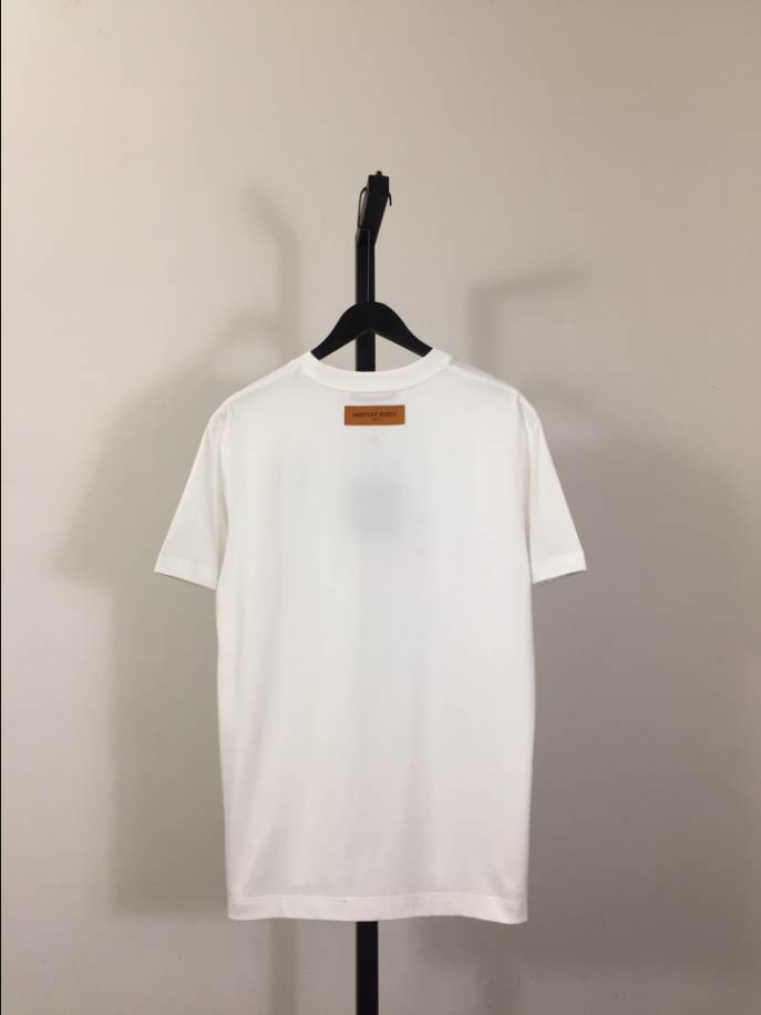 Louis Vuitton White Short Sleeve Glitter Monogram Logo Shirt - LVTS080