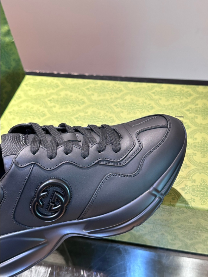 Gucci Rhyton Black Leather Sneaker - GCC172