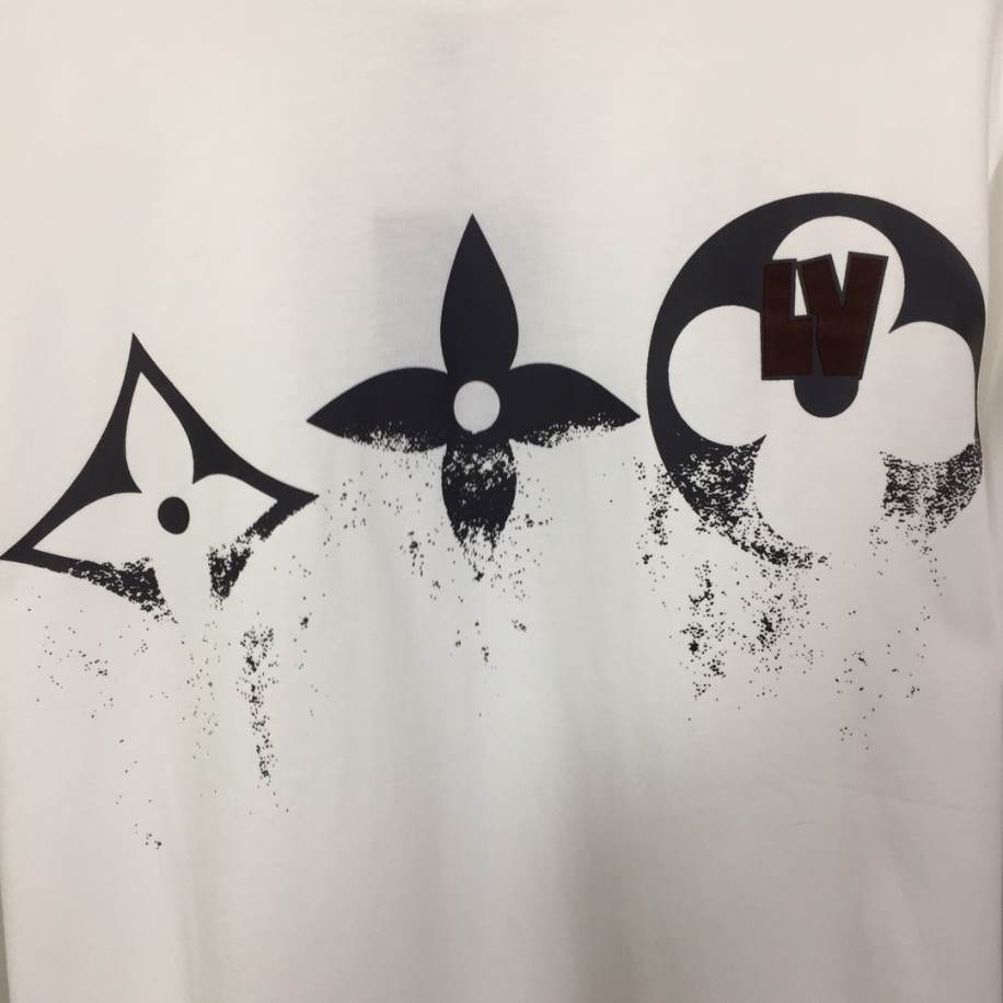 Louis Vuitton White Short Sleeve Glitter Monogram Logo Shirt - LVTS080