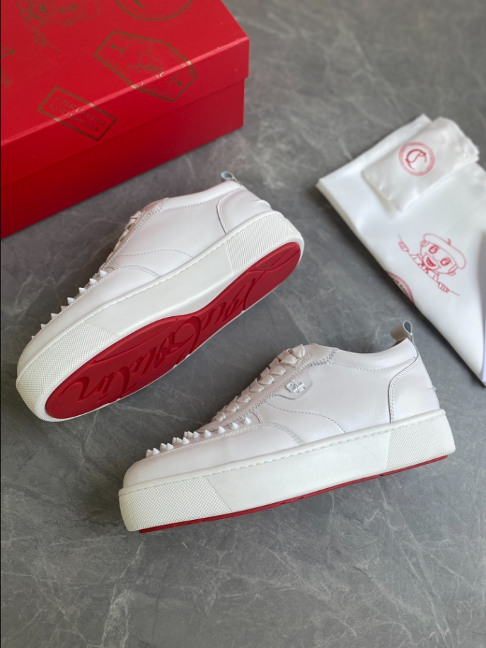 Christian Louboutin Happyrui Spikes White Sneaker - CLS038