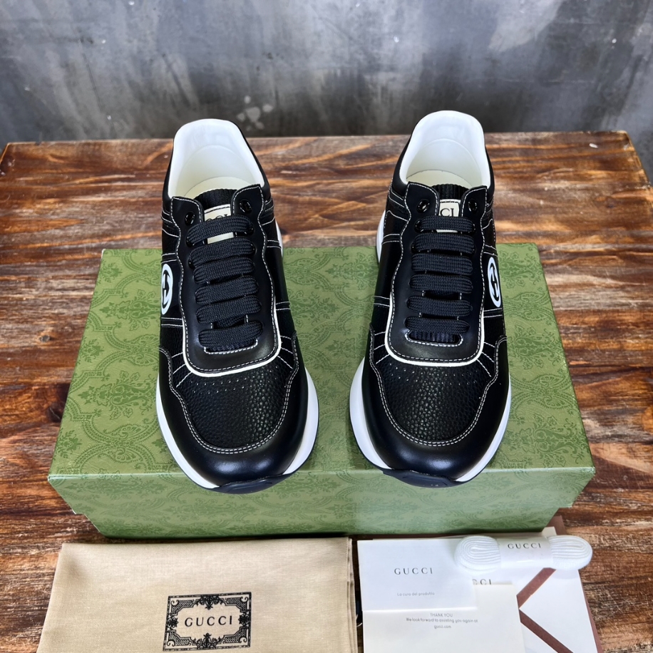 Gucci Casual Negro Suela Blanco Logo Sneaker - GCC166