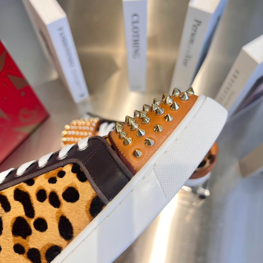 Christian Louboutin Bottom Rivet Leopard Sneaker - CLS039