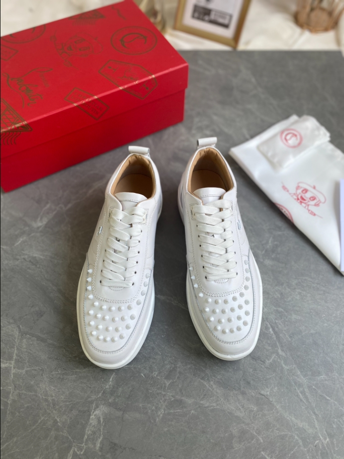 Christian Louboutin Happyrui Spikes White Sneaker - CLS038