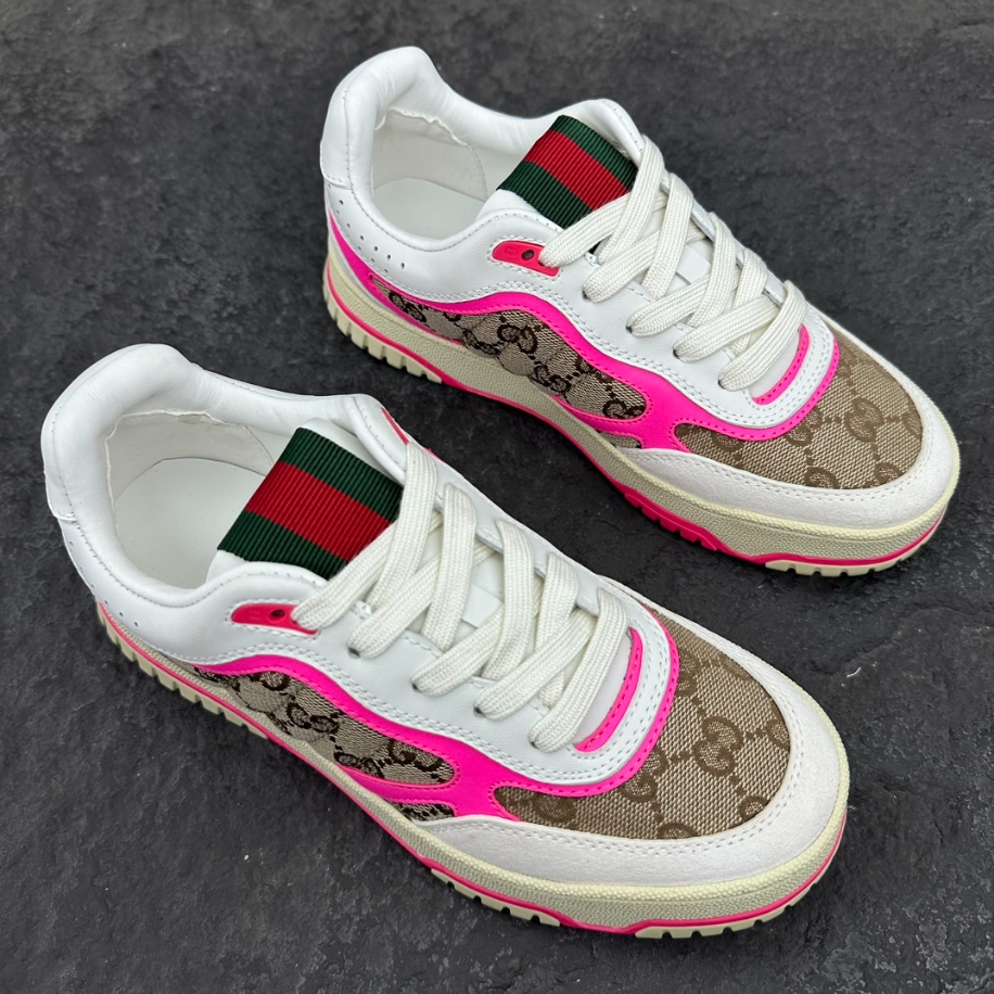 Gucci Wmns Re-Web Sneaker 'GG Canvas - Beige Fuchsia' - GCC156