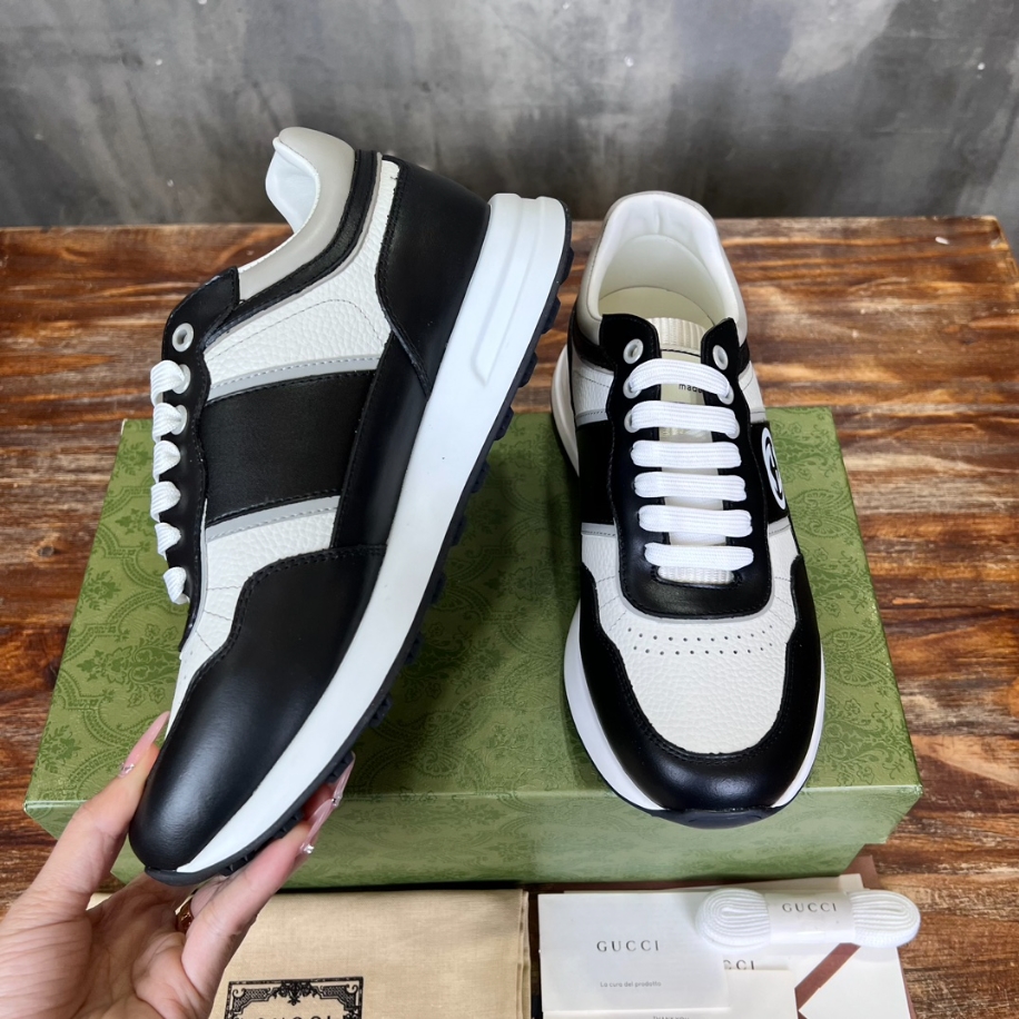 Gucci Leather Low 'Black White' Sneaker - GCC167