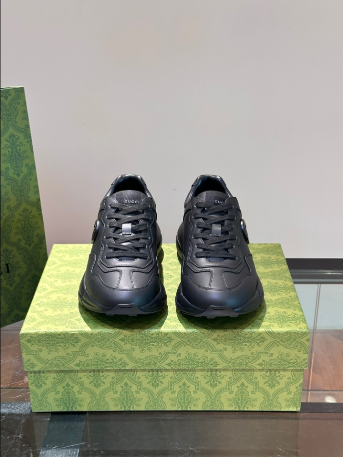 Gucci Rhyton Black Leather Sneaker - GCC172