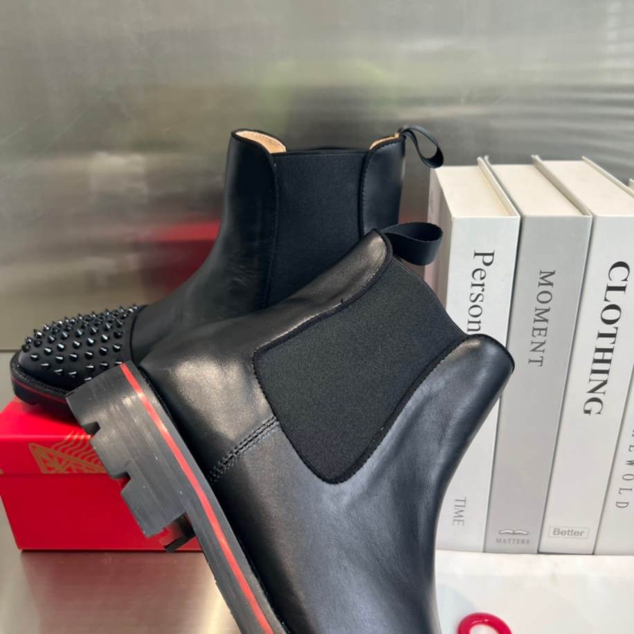 Christian Louboutin Black Leather Ankle Boots Sneaker - CLS057