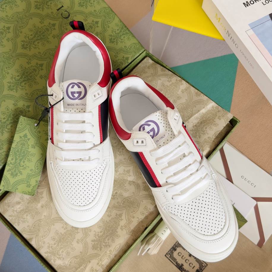 Gucci Basket White And Red Sneakers - GCC219