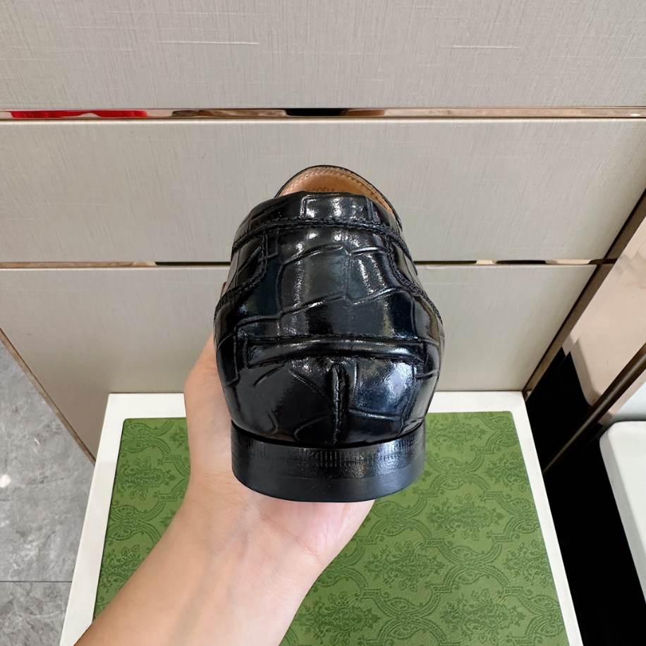 Gucci Jordaan Crocodile Black Loafer - GL084