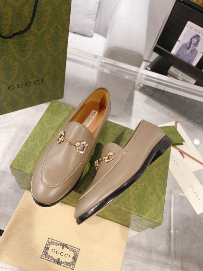 Gucci Jordaan Brown Leather Loafer - GL073