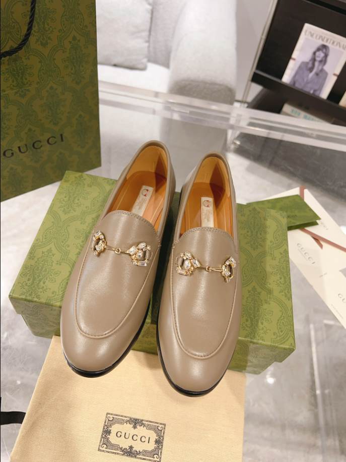 Gucci Jordaan Brown Leather Loafer - GL073