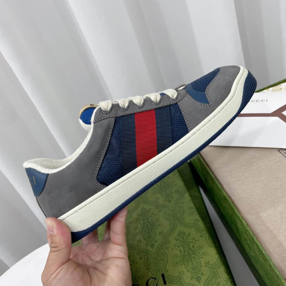 Gucci Screener Grey Suede Sneakers - GCC206