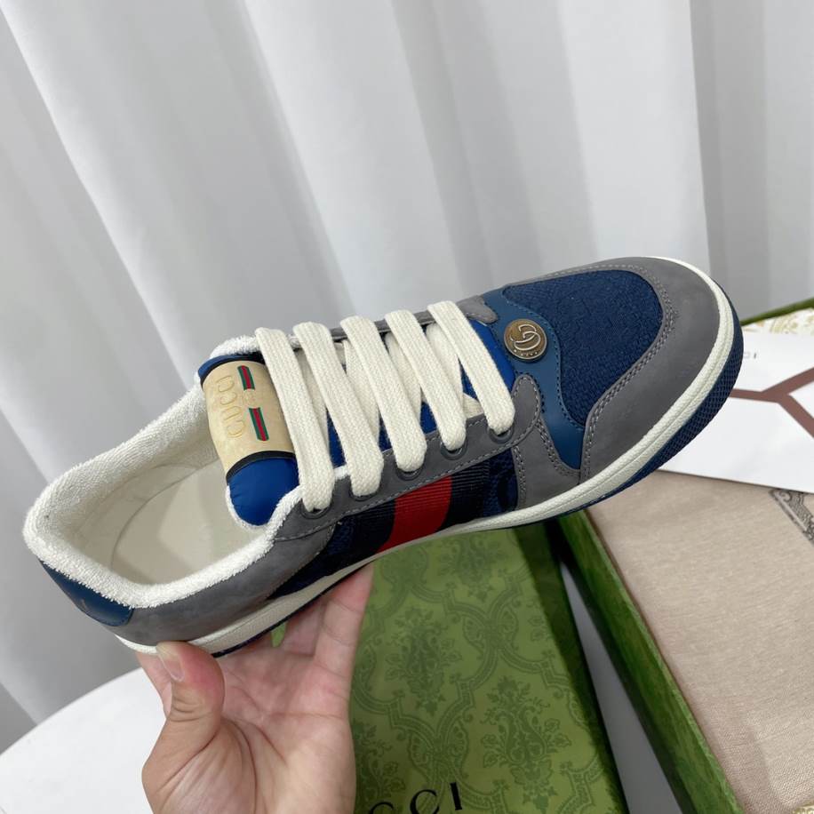 Gucci Screener Grey Suede Sneakers - GCC206