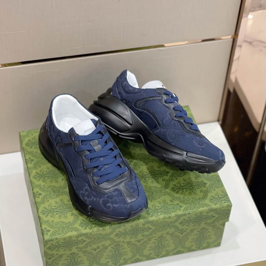 Gucci Rhyton Blue Canvas Sneakers - GCC212