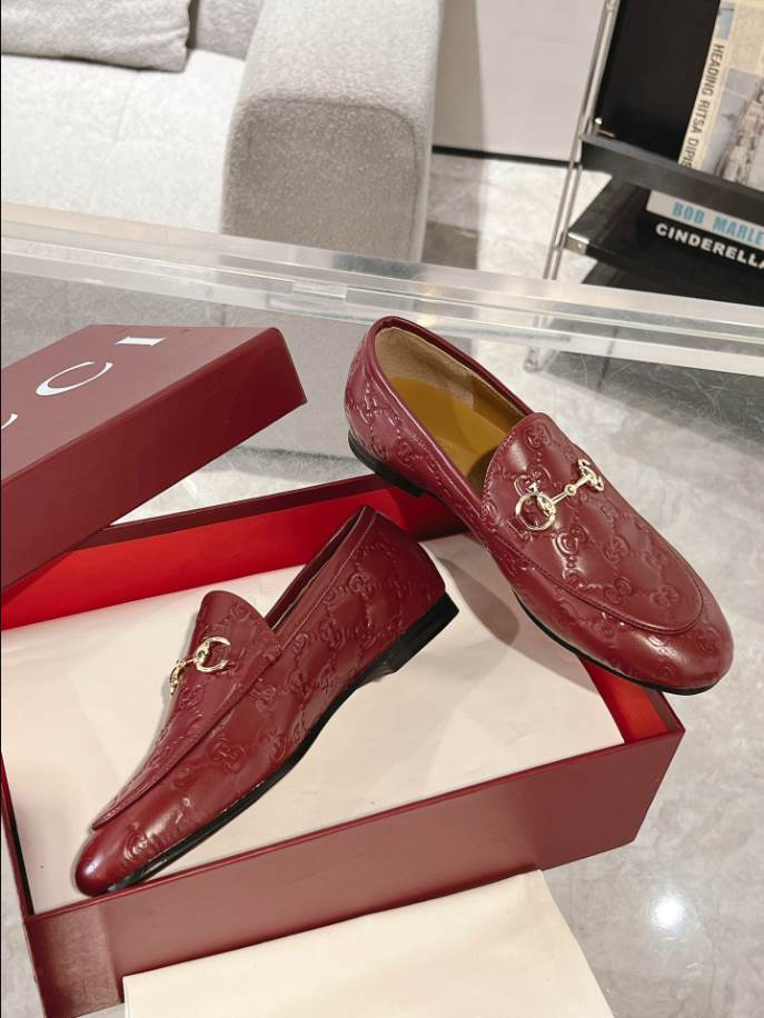 Gucci Horsebit Bright Red GC Monogram Loafer - GL064