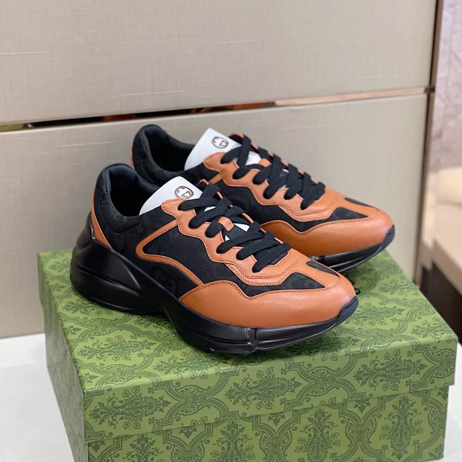 Gucci Rhyton Black Brown Sneakers - GCC193