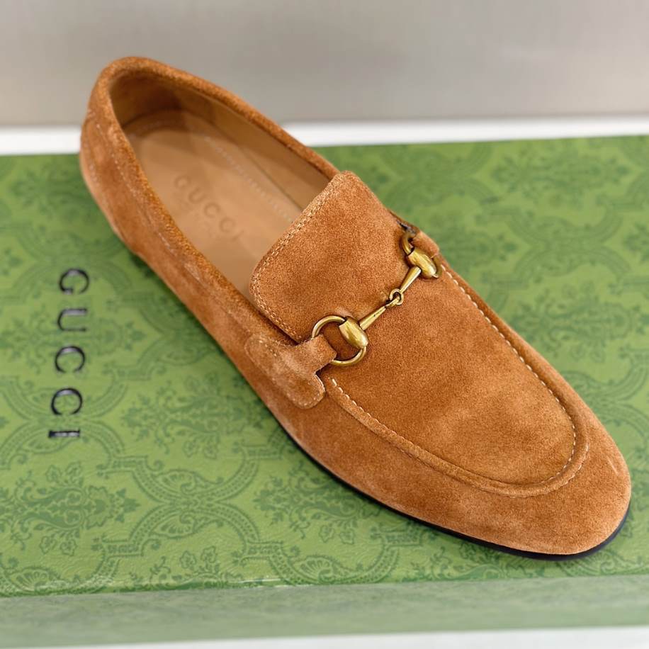 Gucci Jordaan Brown Suede Loafer - GL088