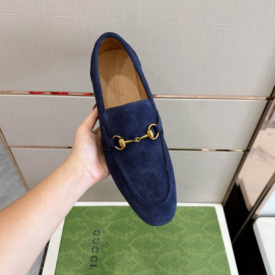 Gucci Horsebit Blue Suede Loafer - GL085