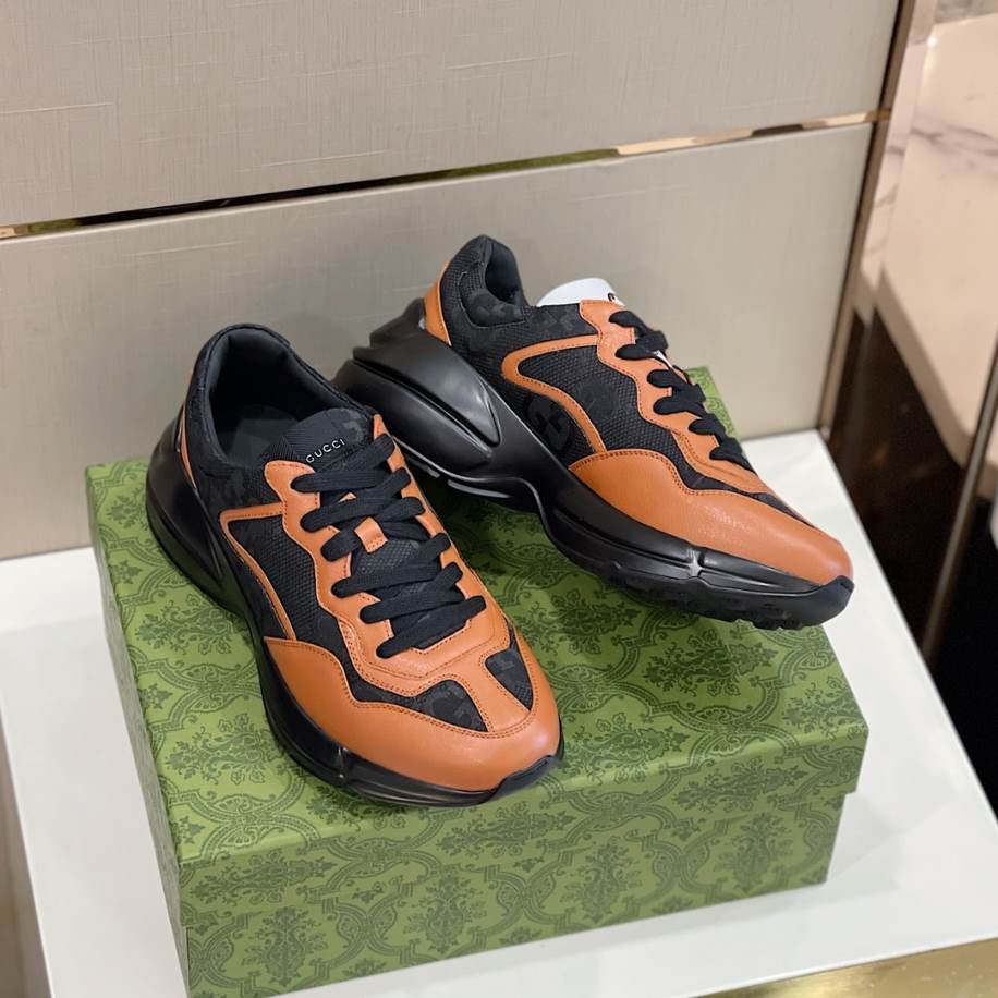 Gucci Rhyton Black Brown Sneakers - GCC193