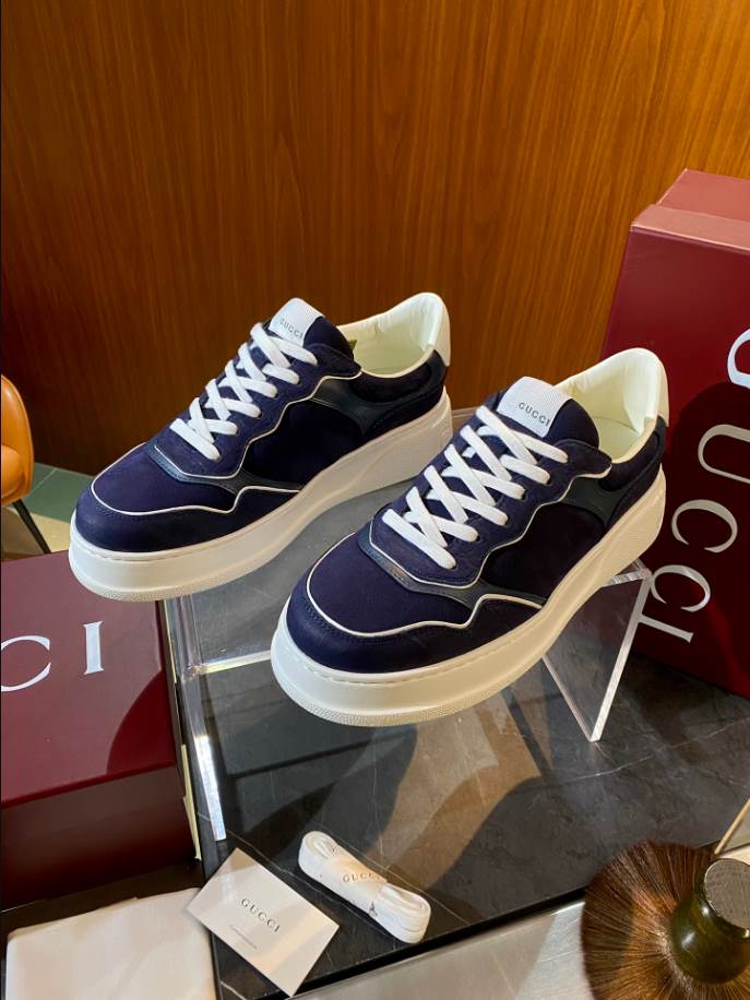 Gucci Lace-up Black White Leather Sneakers - GCC179