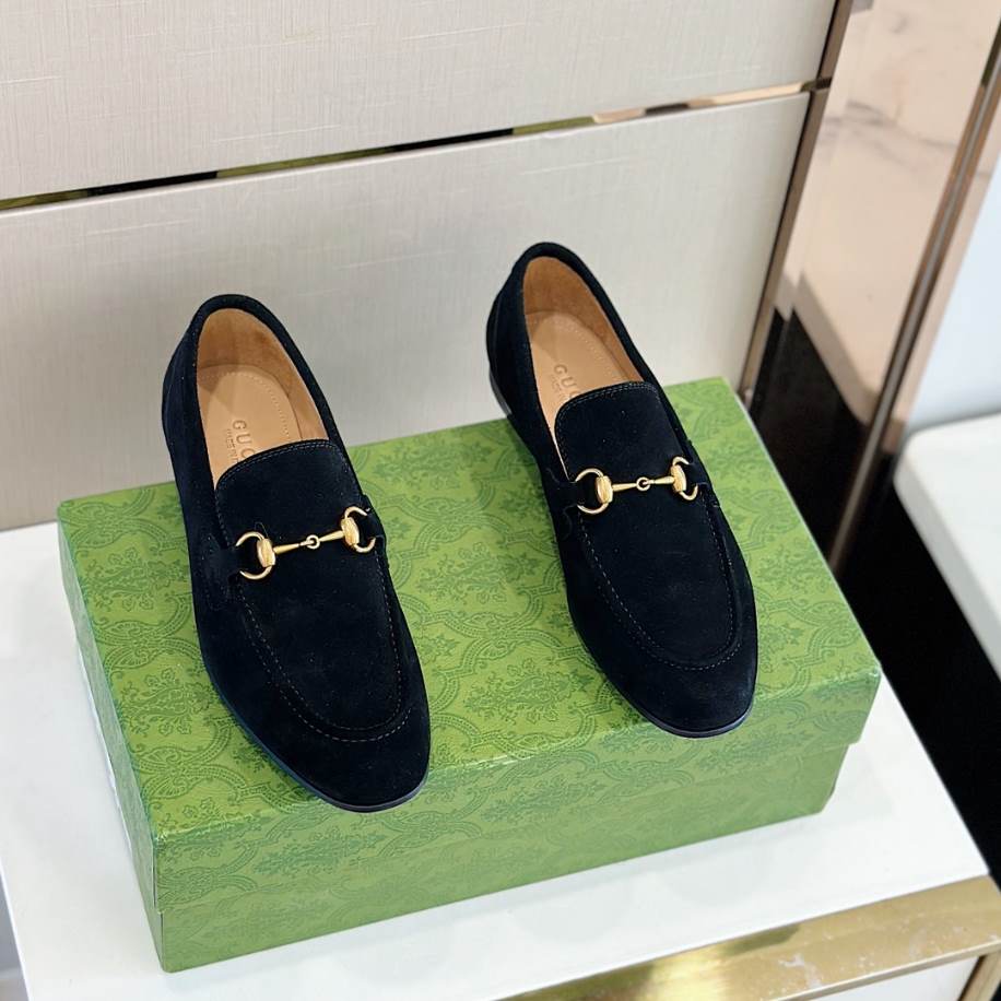 Gucci Horsebit Black Suede Loafer - GL087